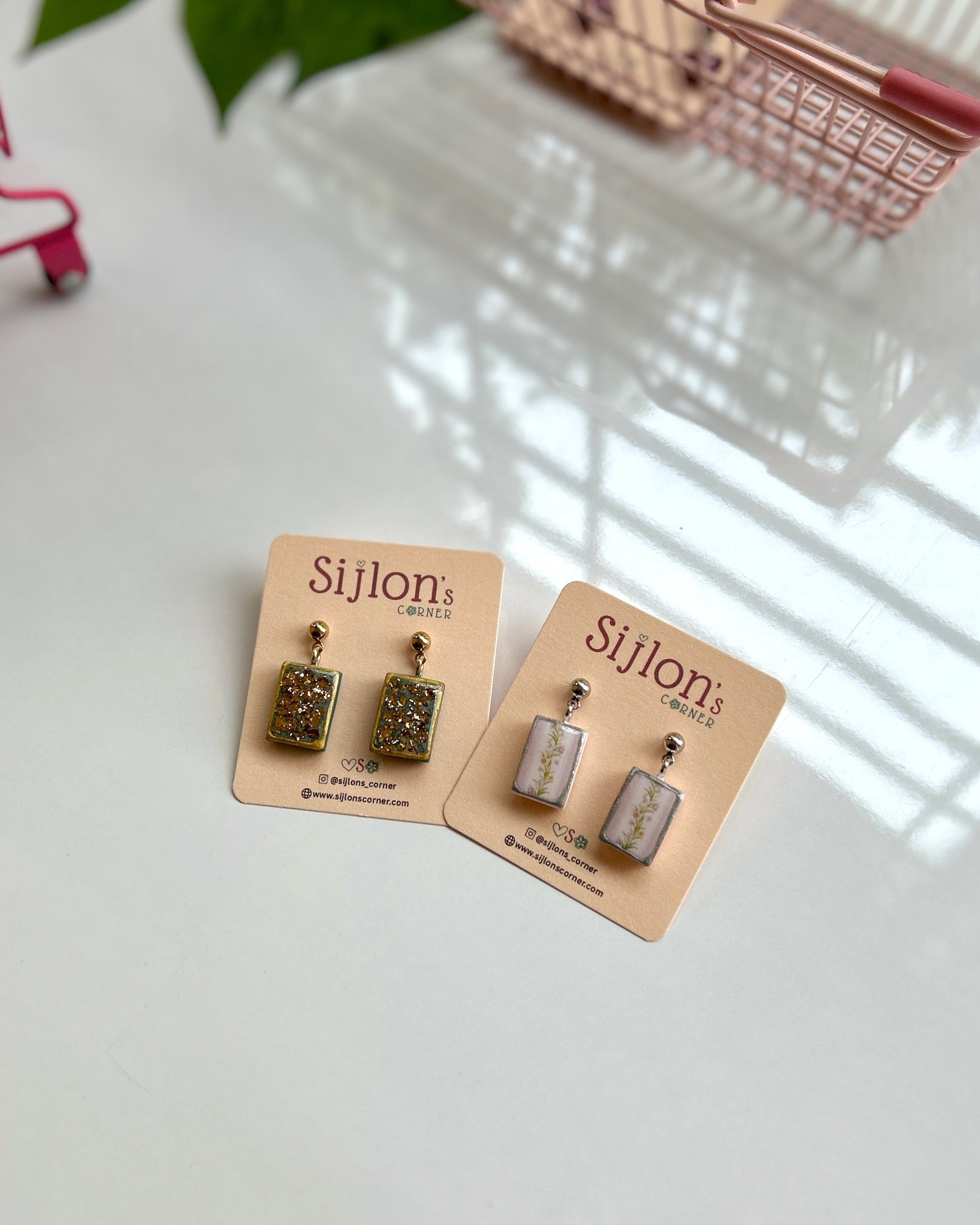 Vintage Block Earrings